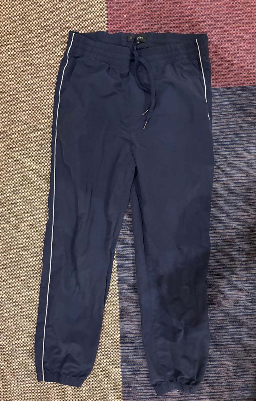 PacSun Track Pants Navy Blue Woven Joggers Drawstring